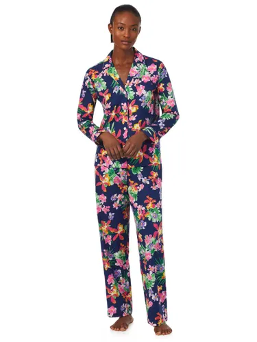Lauren Ralph Lauren Floral Notch Neck Pyjamas, Navy/Multi - Navy/Multi - Female