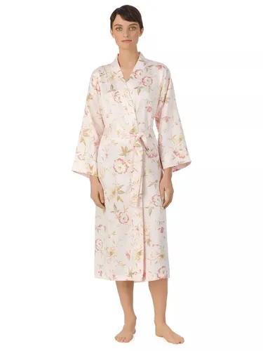 Lauren Ralph Lauren Floral Satin Kimono Robe, Pink/Multi - Pink/Multi - Female