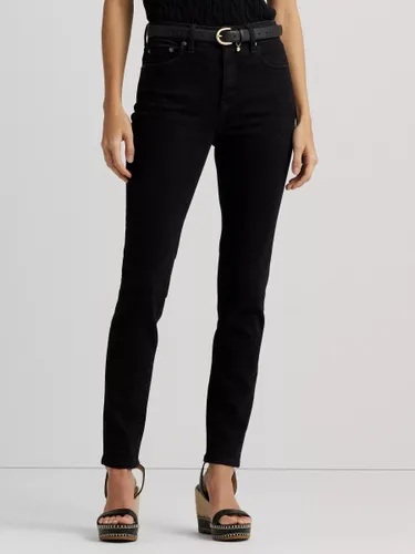 Lauren Ralph Lauren High Rise Skinny Ankle Jeans, Black - Black - Female