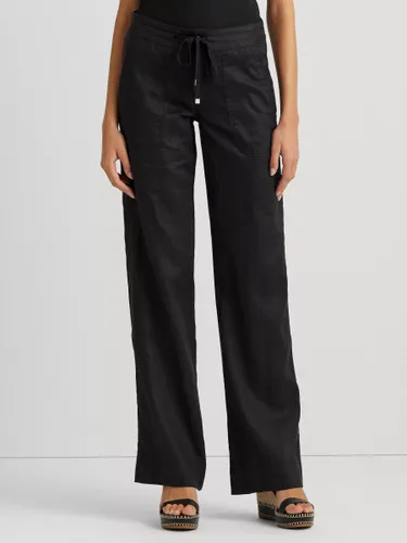 Lauren Ralph Lauren Jovonie Linen Trousers, Black - Black - Female