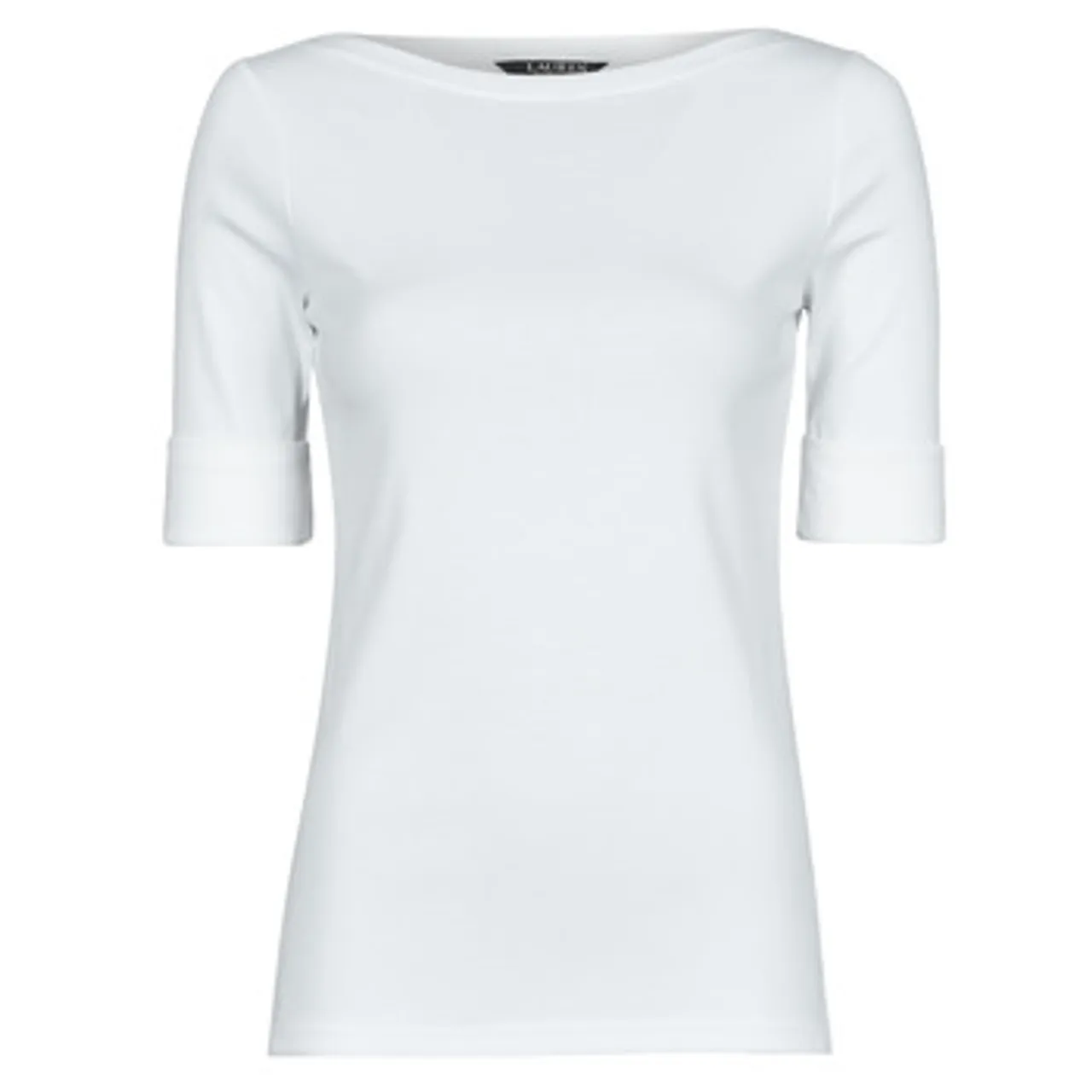 Lauren Ralph Lauren  JUDY-ELBOW SLEEVE-KNIT  women's T shirt in White