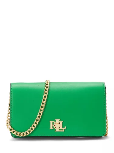 Lauren Ralph Lauren Leather Chain Strap Cross Body Tech Case Bag, Green Topaz - Green Topaz - Female