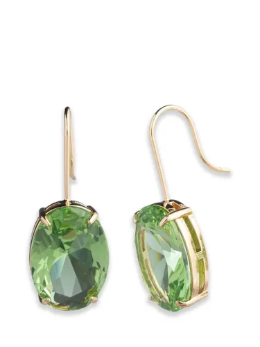 Lauren Ralph Lauren Oval Stone Drop Earrings - Gold/Green - Female