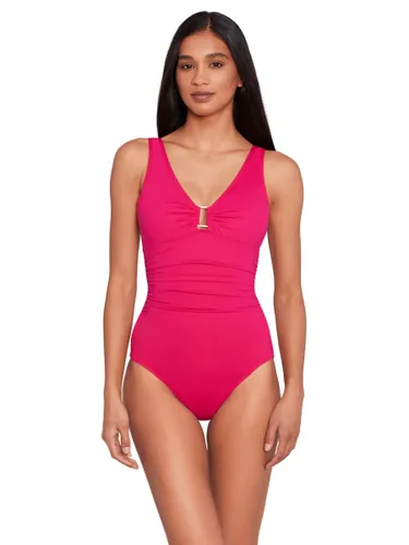 Lauren Ralph Lauren Ring Front Underwired Shaping Swimsuit - Orchid - Female