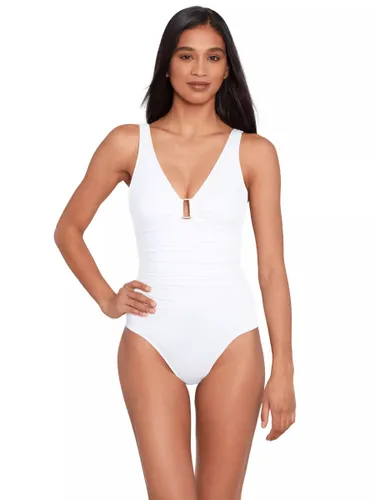 Lauren Ralph Lauren Ring Front Underwired Shaping Swimsuit - White - Female