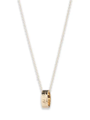 Lauren Ralph Lauren Script Logo Ring Pendant Necklace, Gold - Gold - Female