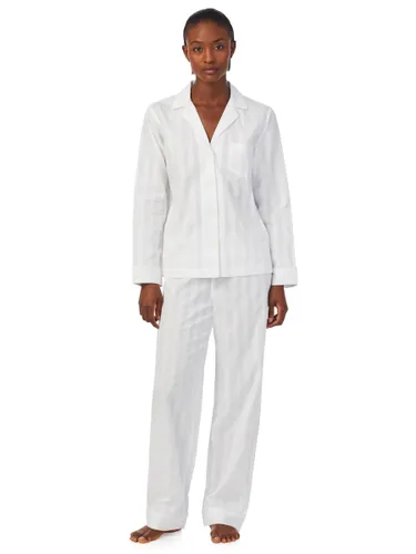 Lauren Ralph Lauren Shadow Stripe Pyjamas, White - White - Female