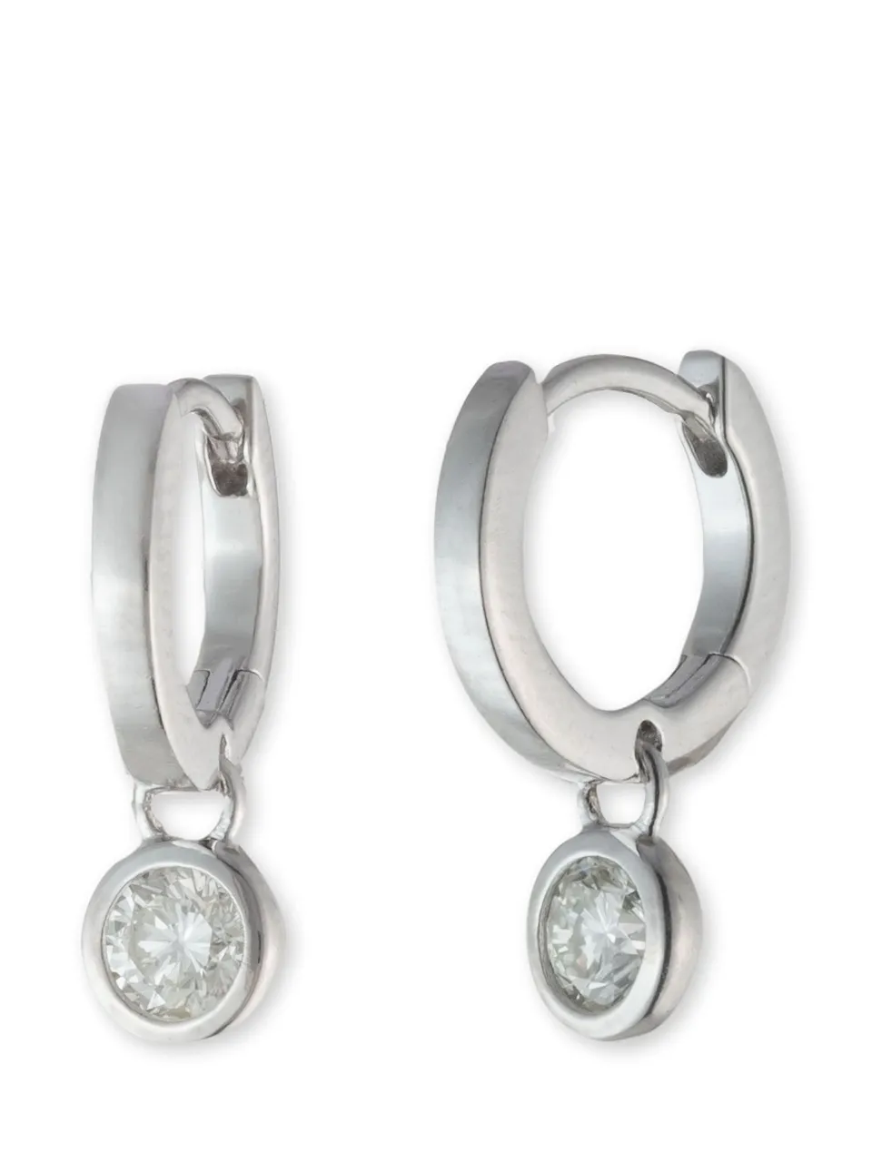 Lauren Ralph Lauren Sterling Silver Cubic Zirconia Drop Hoop Earrings, Silver - Silver - Female