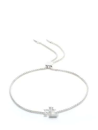 Lauren Ralph Lauren Sterling Silver Logo Toggle Chain Bracelet, Silver - Silver - Female