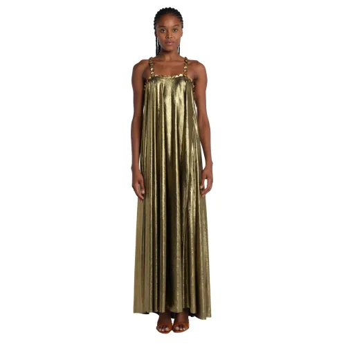 Laurence Bras , Golden Lamé Sequin Dress ,Yellow female, Sizes: