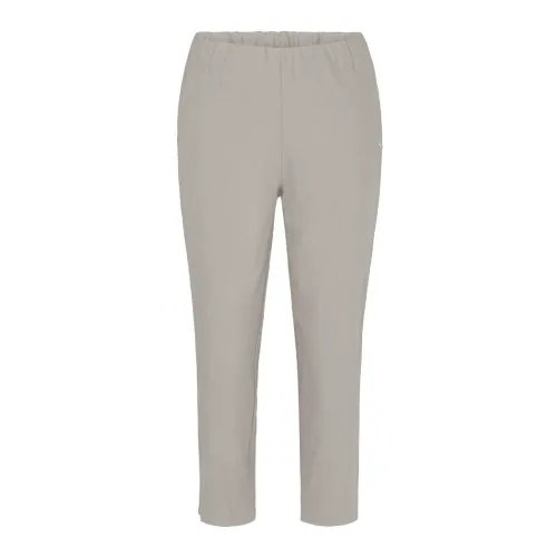 LauRie , Slim Capri Trousers Grey Sand ,Gray female, Sizes: