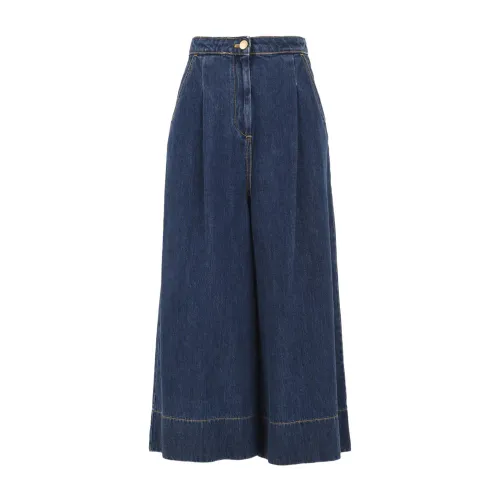 L'Autre Chose , Dark Blue Trousers for Women ,Blue female, Sizes: