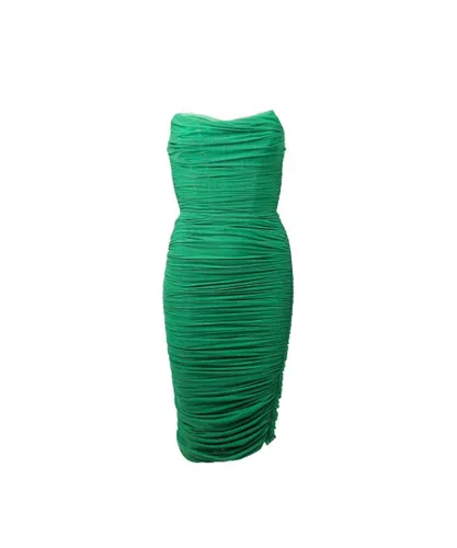 Lavish Alice Womenss Mesh Midi Dress in Green