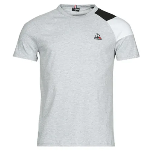 Le Coq Sportif  TRI TEE SS N°1  men's T shirt in Grey