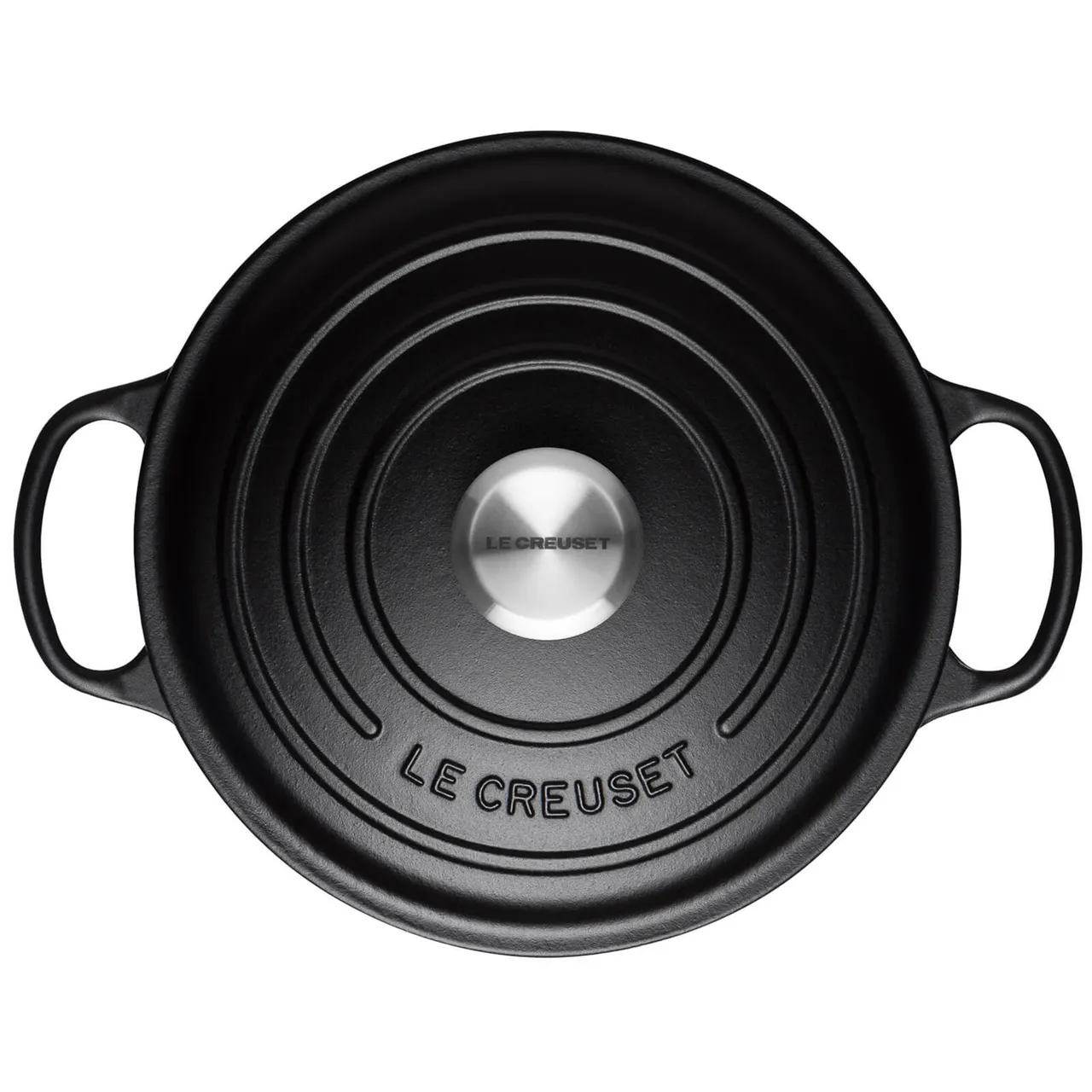 Le Creuset Signature Cast Iron Round Casserole Dish - 20cm - Satin Black