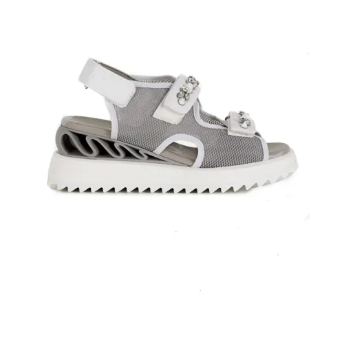 Le Silla , Gray Wedge Sandals ,Gray female, Sizes: