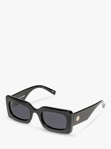 Le Specs L5000175 Unisex Oh Damn Rectangular Sunglasses, Black/Grey - Black/Grey - Male