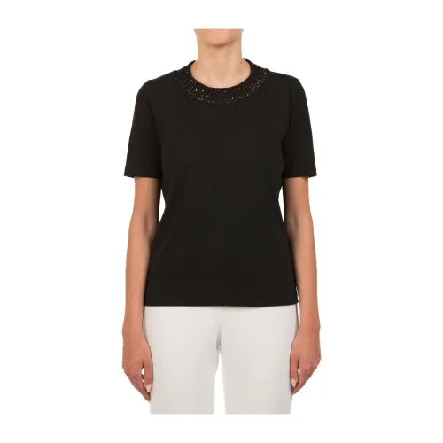 Le Tricot Perugia , Black T-Shirt ,Black female, Sizes: