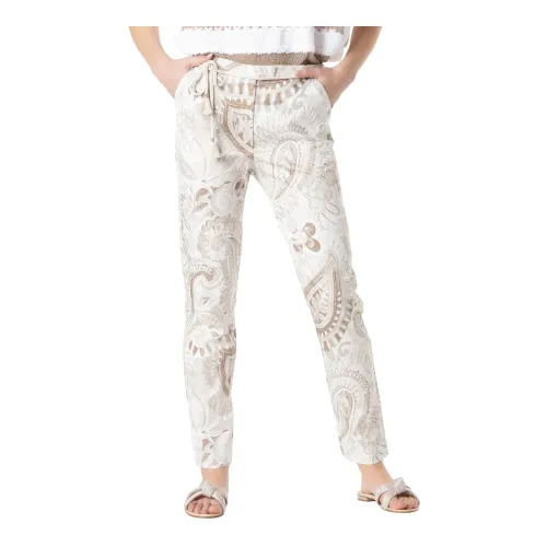 Le Tricot Perugia , Leather Trousers ,White female, Sizes: