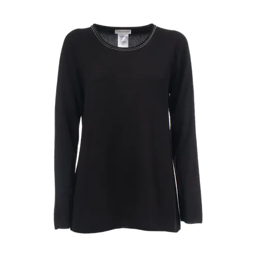 Le Tricot Perugia , Wool, Silk, and Cashmere Knit Sweater ,Black female, Sizes: