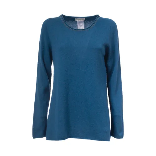 Le Tricot Perugia , Wool, Silk, and Cashmere Knit Sweater ,Blue female, Sizes: