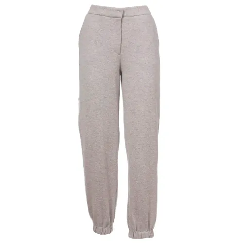 Le Tricot Perugia , Wool, Silk, and Cashmere Pants ,Gray female, Sizes: