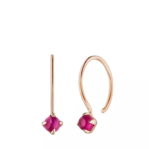 Leaf Earrings - Earrings Cabouchon Ruby - gold - Earrings for ladies