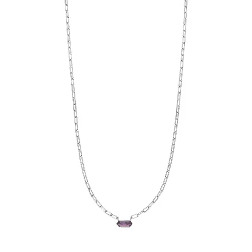 Leaf Necklaces - Necklace Cube, Amethyst, silver rhodium plate - purple - Necklaces for ladies