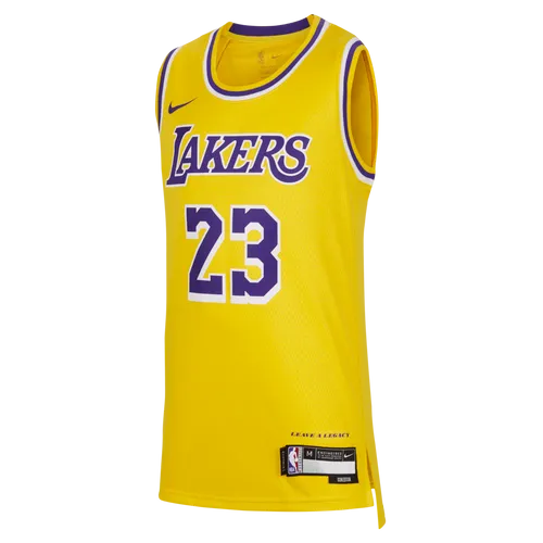 LeBron James Los Angeles Lakers 2023/24 Icon Edition Older Kids' (Boys') Nike NBA Swingman Jersey - Yellow - Polyester