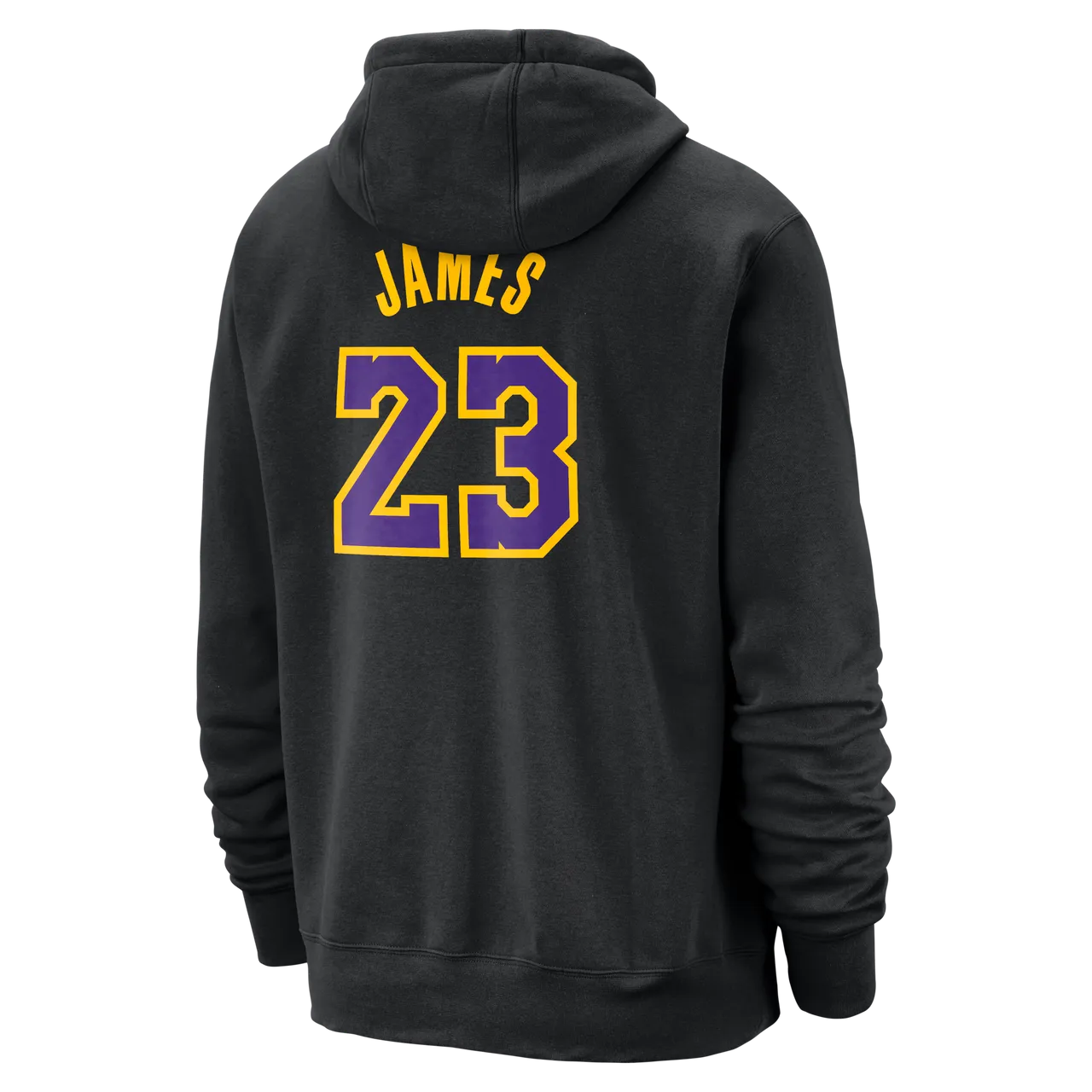 LeBron James Los Angeles Lakers Club Fleece City Edition Men's Nike NBA Pullover Hoodie - Black - Cotton