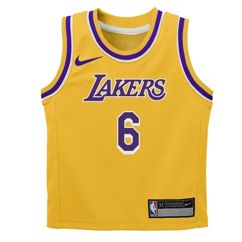 LeBron James Los Angeles Lakers Icon Edition Older Kids' (Boys') Nike NBA Jersey and Shorts Box Set - Yellow - Polyester