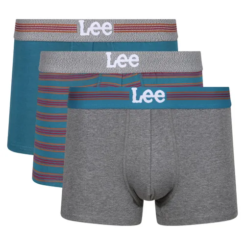 Lee Men's Boxer Shorts in Teal/Stripe/Grey | Soft Touch