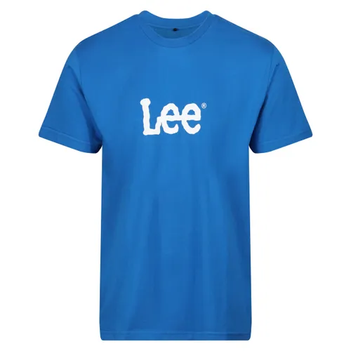 Lee Mens T Shirt Short Sleeve in Blue Standard Fit with