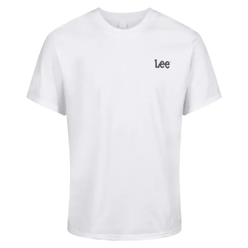 Lee Mens T Shirt Short Sleeve in White Standard Fit with