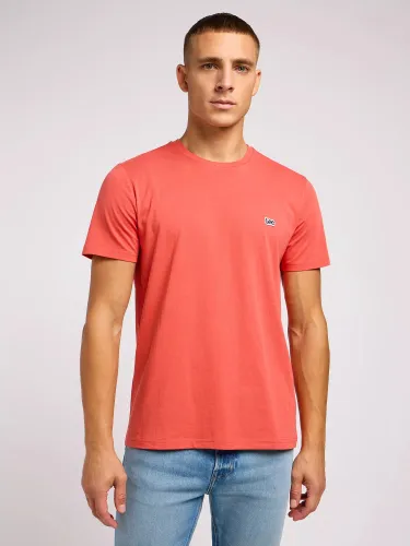 Lee Regular Fit Cotton Logo T-Shirt - Poppy - Male