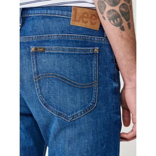 Lee , Slim Fit Button Closure Belt Loops Side Pockets ,Blue male, Sizes: