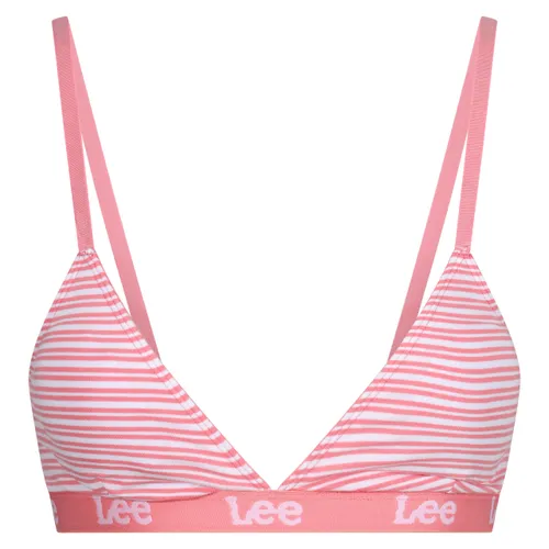 Lee Womens Triangle Cup Bra Crop Top in Pink Stripes |
