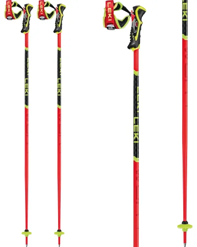 Leki WCR TBS SL 3D Ski Poles - Neon Red 130cm
