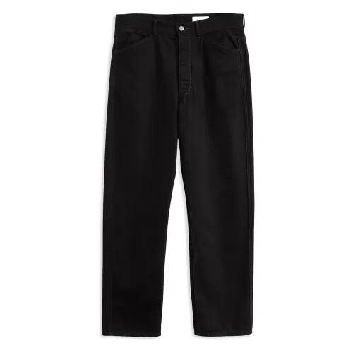 Lemaire , Black Curved 5 Pocket Pants ,Black male, Sizes: