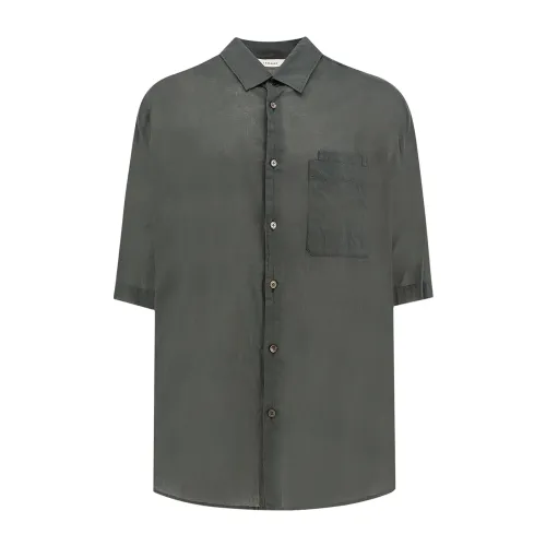 Lemaire , Men's Clothing Shirts Grey Ss24 ,Gray male, Sizes: