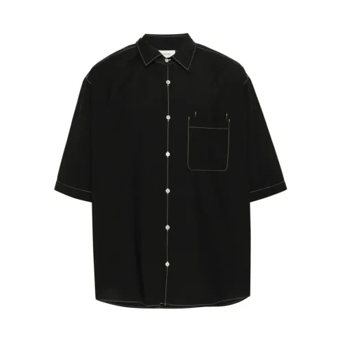 Lemaire , Short Sleeve Shirts ,Black male, Sizes: