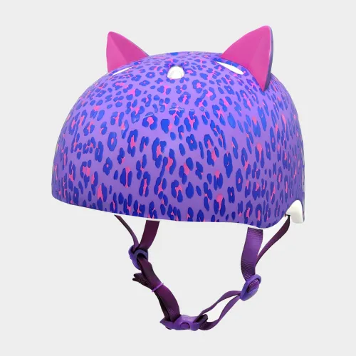 Leopard Kitty Youth Helmet, Purple