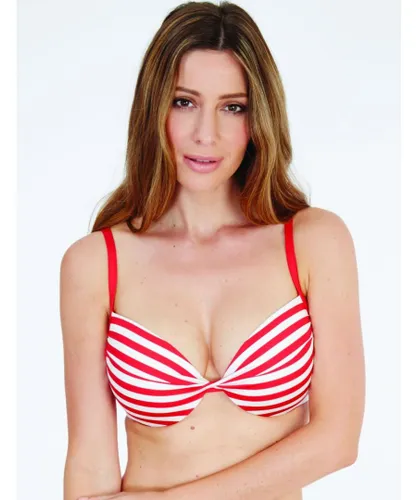 Lepel Womens 1742600 Beach Life Twist Plunge Bikini Top - Red