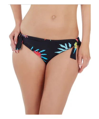 Lepel Womens Tropics Tie Side Bikini Brief - Black Polyamide