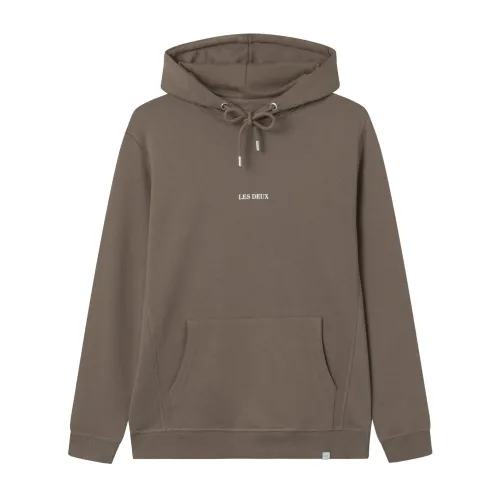 Les Deux , LS Hoodie - Stay Comfortable and Stylish ,Brown male, Sizes: