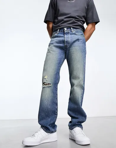 Levi's 501 '93 original straight fit jeans in mid blue wash with distressing