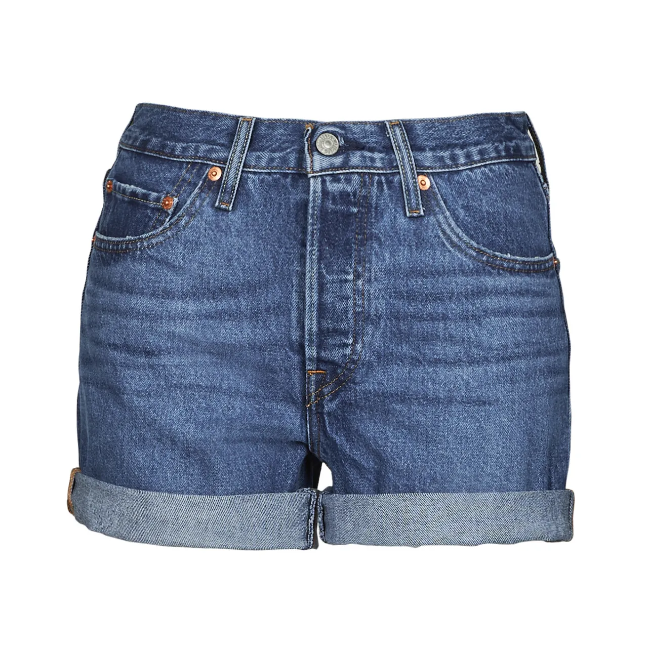 Levis  501® ROLLED SHORT  women's Shorts in Blue