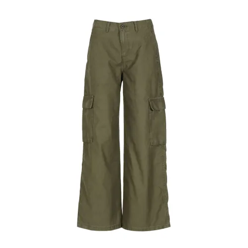 Levi's , Baggy Cargo Denim Pants ,Green female, Sizes:
