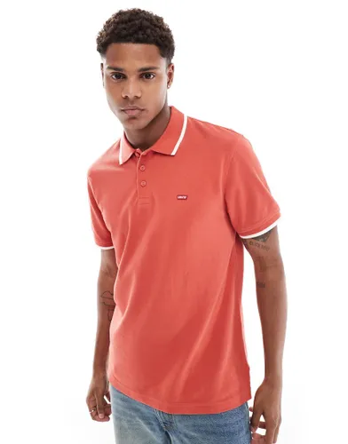 Levi's batwing logo tipped pique polo in red
