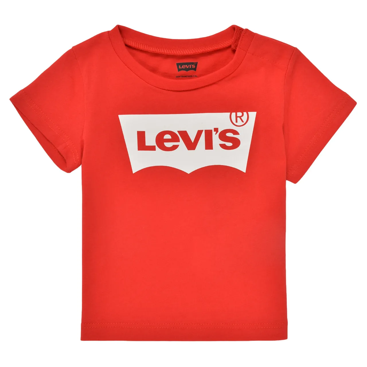 Levis  BATWING TEE  boys's Children's T shirt in Red